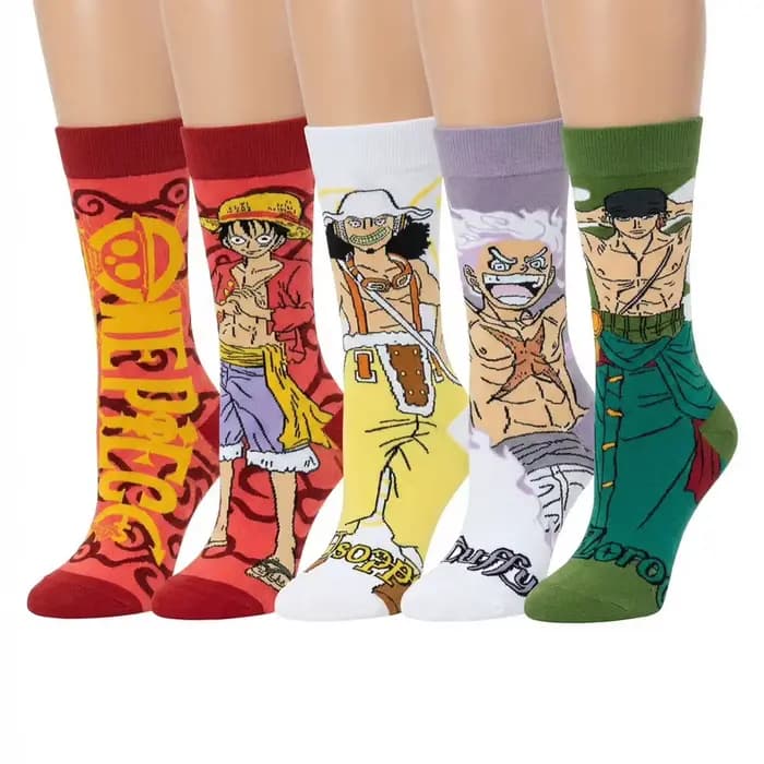 Chaussettes One Piece Luffy Anime Roronoa Zoro Portgas·D· Ace Usopp, chaussettes de sport originales personnalisées avec personnage de dessin animé, Hip-Hop Street Sport