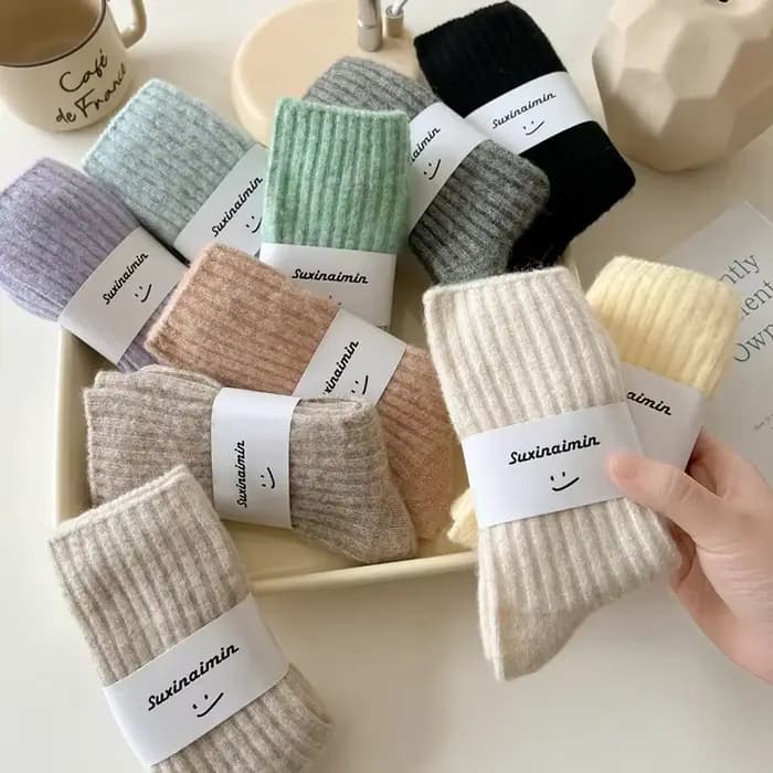 Laine cachemire épais hiver chaud femmes chaussettes
