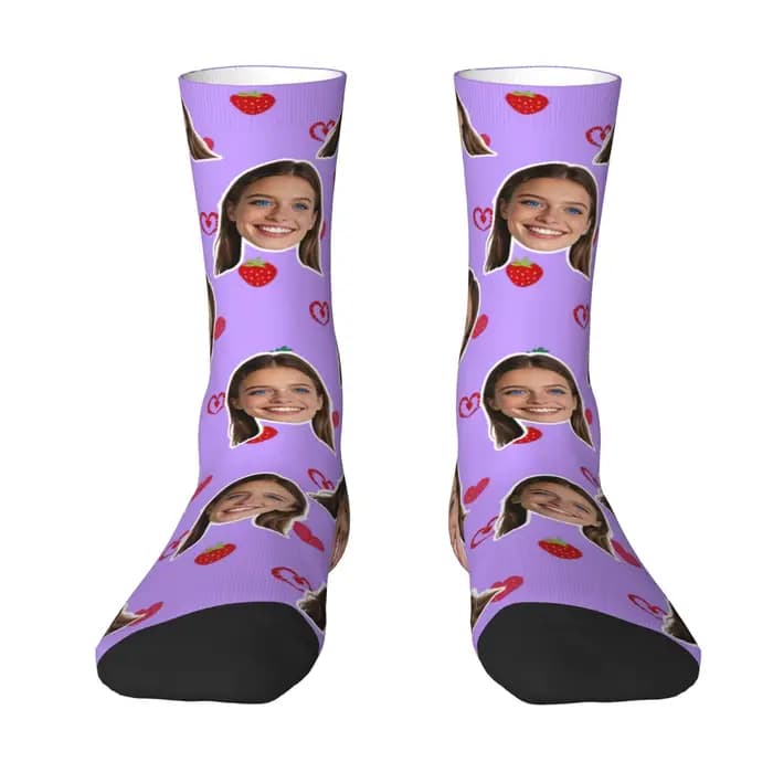 Chaussettes avatar personnalisées pour femmes, chaussettes avec photo personnalisée, chaussettes avec image personnalisée, cadeaux personnalisés