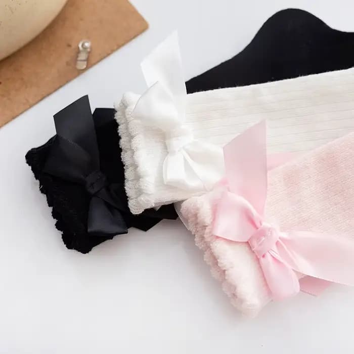 Chaussettes Mi-Hautes en Coton avec Gros Nministériels d pour Nouveau-né Fille