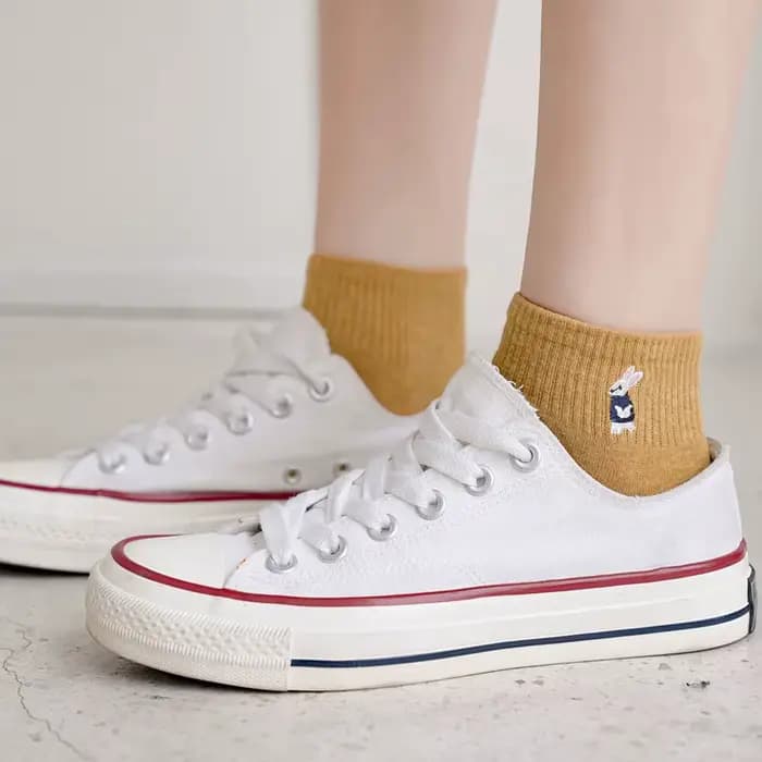 Harajuku femmes chaussettes Kawaii mignon drôle broderie Animal coton chaussettes unisexe heureux décontracté Streetwear chaud Calcetines Mujer