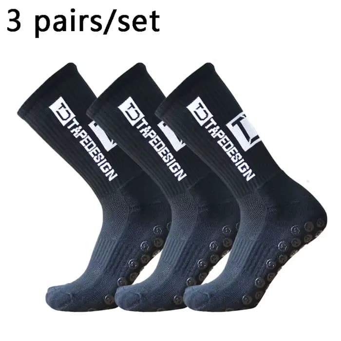 Chaussettes de football anti-aldes pour hommes et femmes, chaussettes de sport de plein air, chaussettes de yoga, chaussettes de football Grip, 3 paires