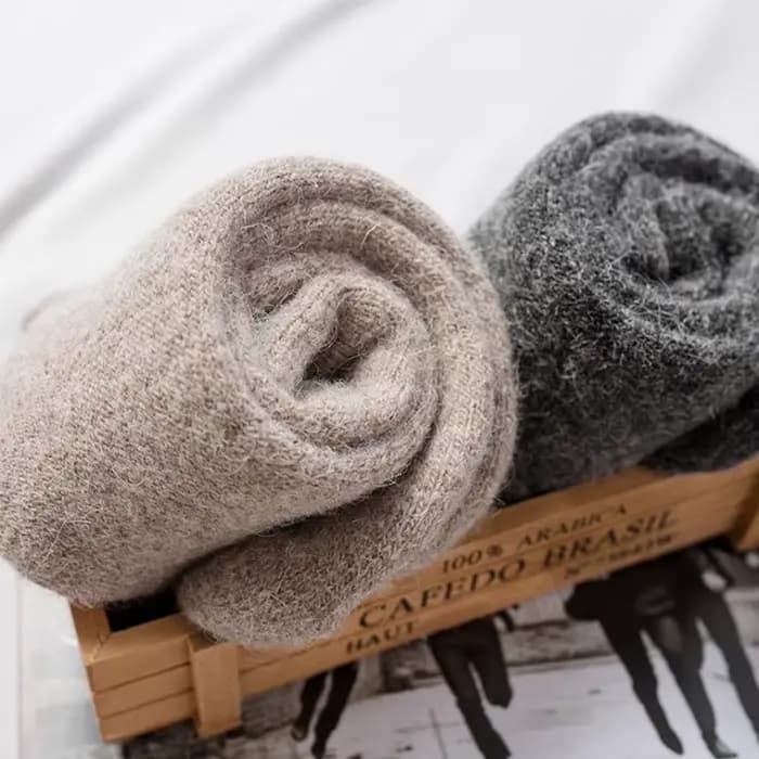 Chaussettes hommes Super plus épais solide chaussette laine mérinos lapin