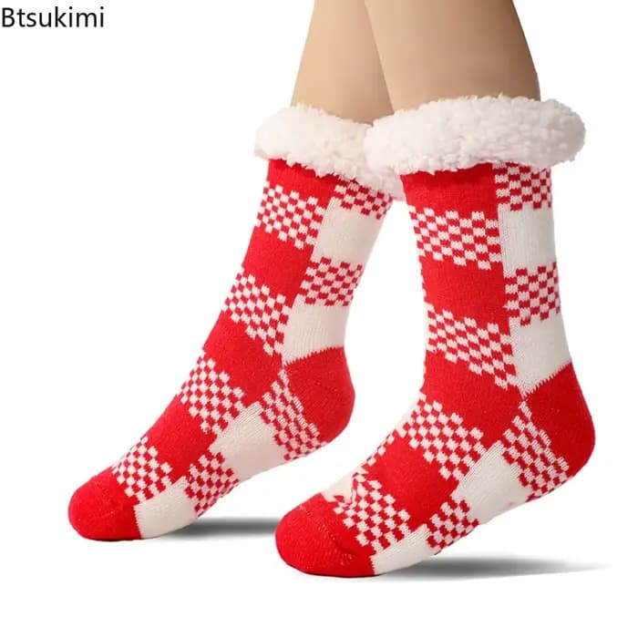 Chaussette de noël chaussettes moelleuses pour femmes hiver chaleur polaire anti-dérapant