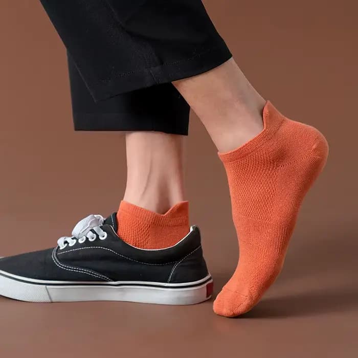 4 paires homme coton chaussettes courtes mode respirant maille hommes confortable décontracté cheville chaussette Pack