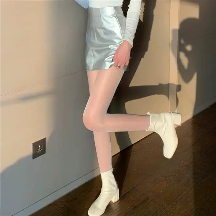 Chaussettes noires en dentelle scintillante pour femmes