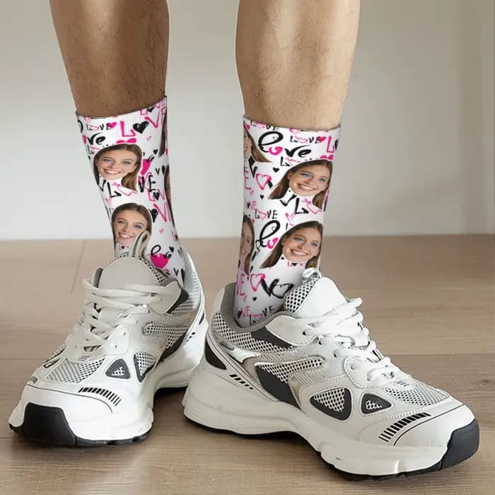 Chaussettes avatar personnalisées pour hommes et femmes, chaussettes photo personnalisées, chaussettes avec photo DIY, cadeaux personnalisés