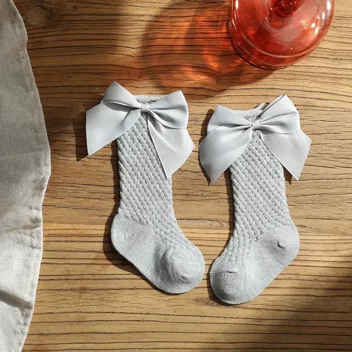 Chaussettes longues à gros nœud pour enfants