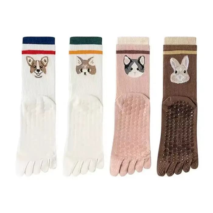 Chaussettes de yoga antidérapantes pour femmes - Design à 5 doigts