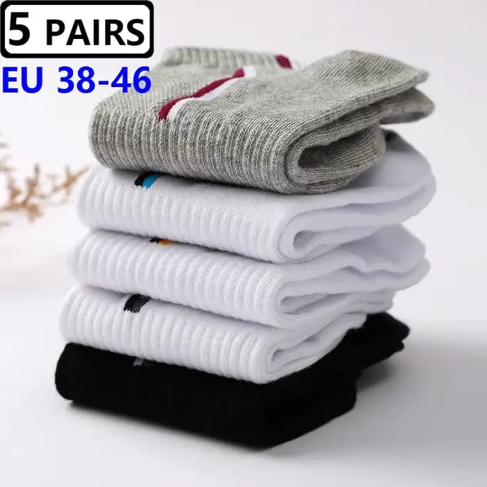 5 paires/ensemble hommes EU43-46 grande taille chaussettes Tube bas cheville