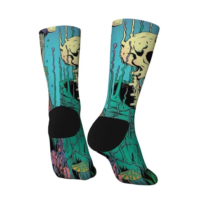 Chaussettes jarretelles décontractées de style rétro psychédélique Harajuku