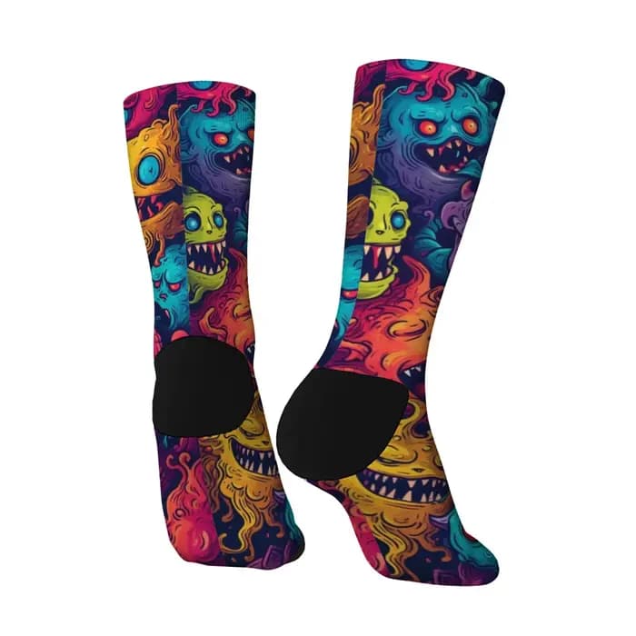 Happy Monster Cartoon Chaussettes Harajuku Hip-Hop Style Nouveauté