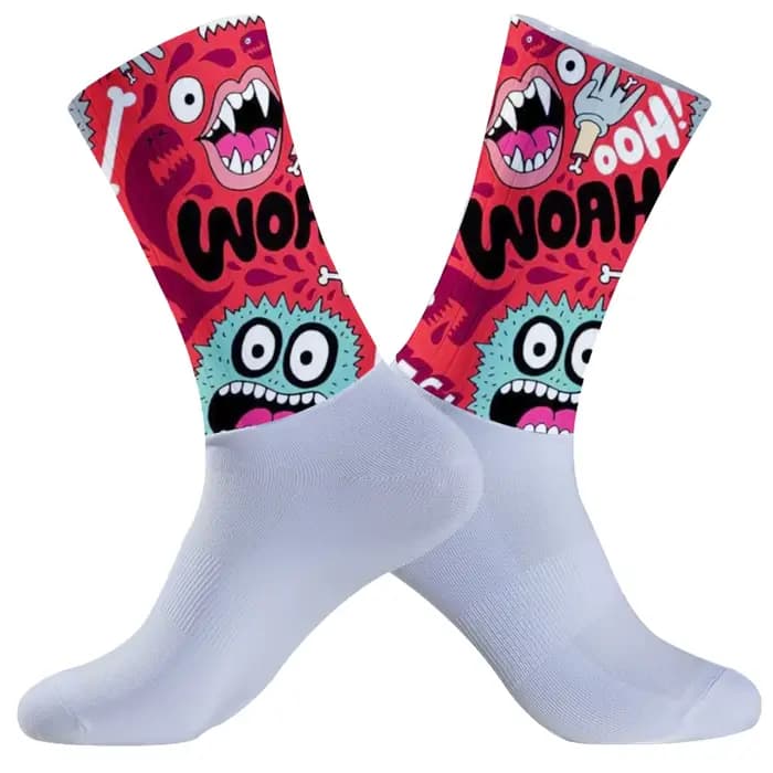 Chaussettes de cyclisme légères à grande maille, chaussettes de vélo unisexes pour adultes, Compression ciblée, antidérapantes, pour randonnée, course à pied