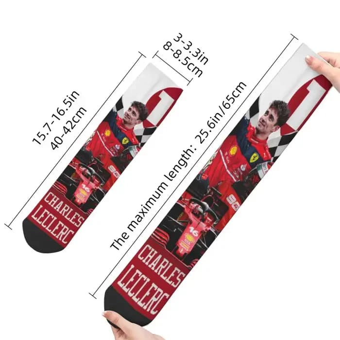 Formule un pilote de course Leclerc Charles chaussettes d'équipage pour hommes unisexe mignon printemps été automne