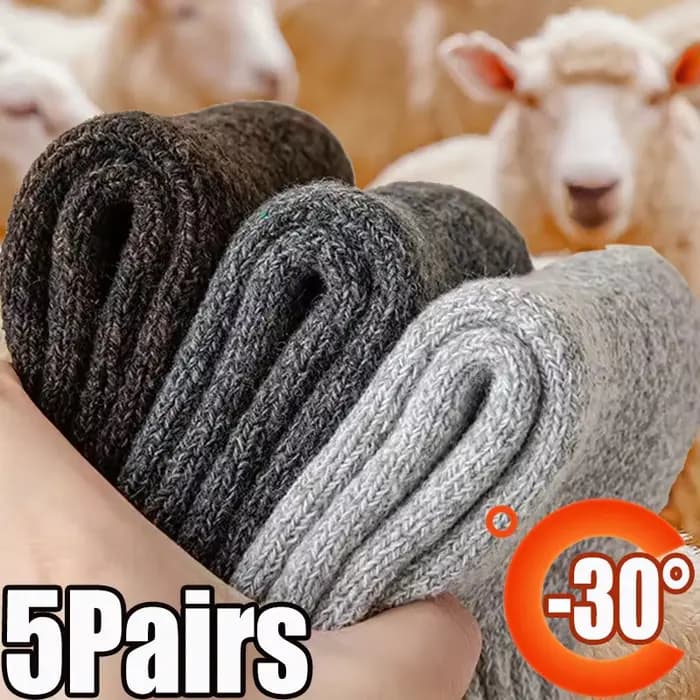 5 paires de chaussettes chaudes d'hiver pour hommes et femmes