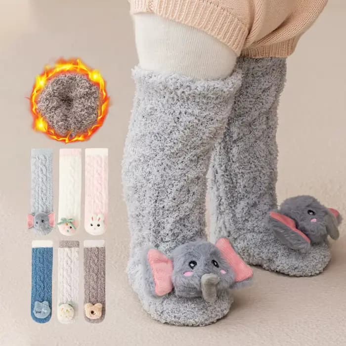 Chaussettes longues en velours corail pour bébé