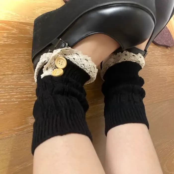 Jambières pour femmes cheville hiver chaud Stretch tricoté Slouch thermique dames épais laine poignets bottes chaussettes femme guêtre Lolita Y2k