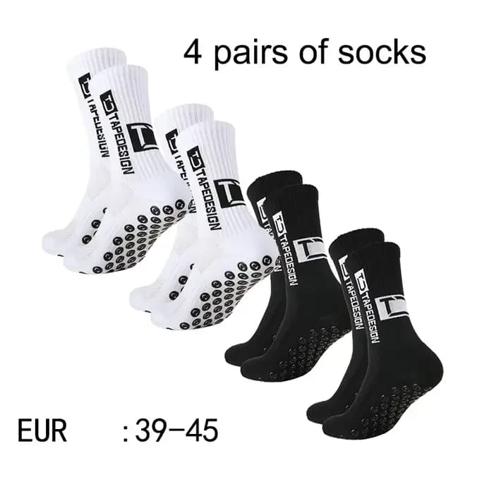 4 paires de nouvelles chaussettes de football collées à tube central TC pour l'entraînement sportif et la compétition