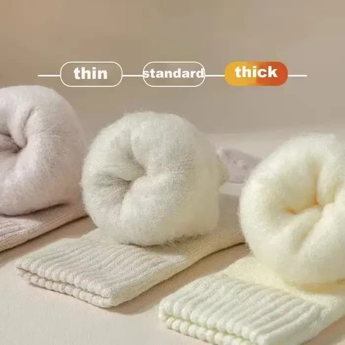 3 paires femmes chaussettes laine automne hiver chaud neige Markron couleur épais peluche poilu doux post-partum bas