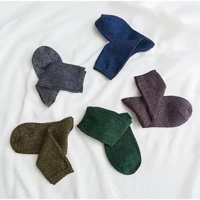 Mode brillant paillettes rayé femmes chaussettes