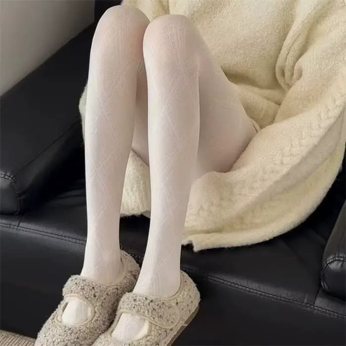 Collants Sexy à grille de diamant noir pour femmes