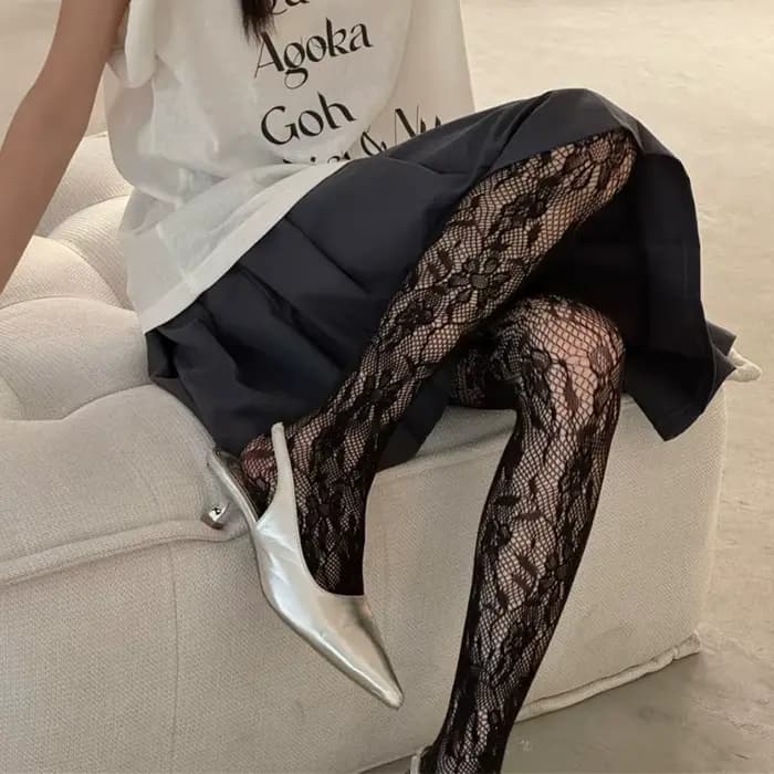 Collants gothiques sexy à motif rayé pour femmes