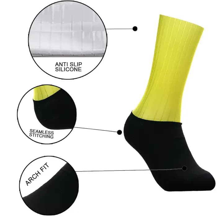 Chaussettes aérodynamiques de l'équipe de vélo, antidérapantes, sans couture, pour cyclisme de route, course en plein air, Sport à Compression, nouvelle collection 2024