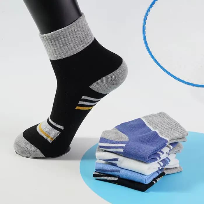 10 pièces (5 paires) de chaussettes rayées pour hommes et femmes