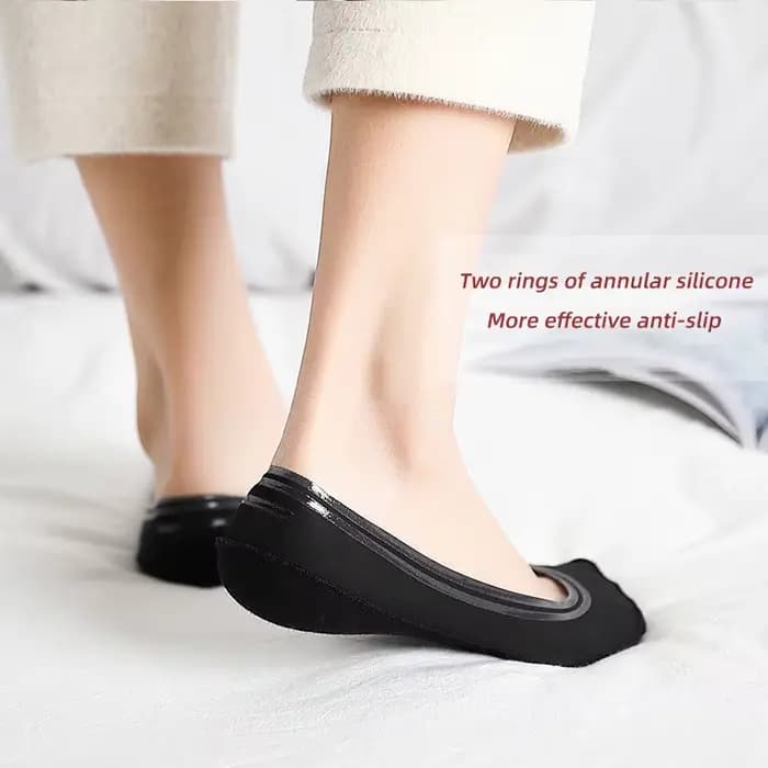 Chaussettes invisibles antidérapantes, pantoufles sans couture, chaussettes bateau en soie glacée, Ultra fines, solides, décontractées, respirantes, coupe basse pour femmes