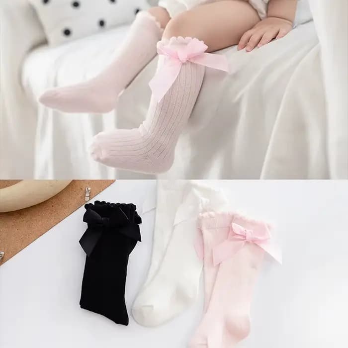 Chaussettes Mi-Hautes en Coton avec Gros Nministériels d pour Nouveau-né Fille