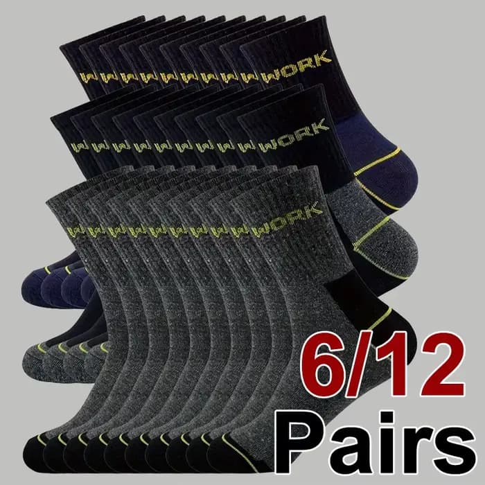 6/12 paires de chaussettes à Tube moyen anti-odeur pour hommes d'affaires de haute qualité absorbant la sueur respirant