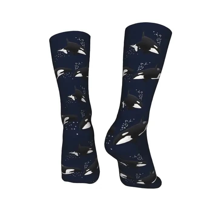 Orca - Sea Life Pattrn chaussettes bas drôles femmes hommes