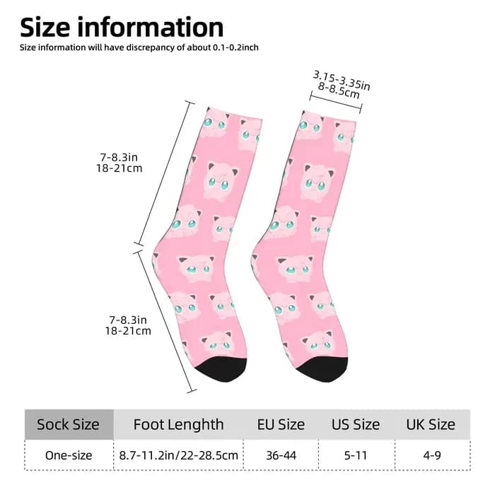 Femmes hommes chaussettes Jigglypuff bas automne drôle moyen doux