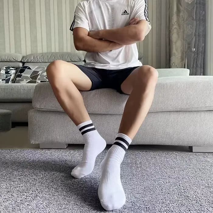 Vintage deux rayures sport coton hommes cheville chaussettes Streetwear Skate Hiphop athlétique blanc noir Shcool concepteur Punk garçon