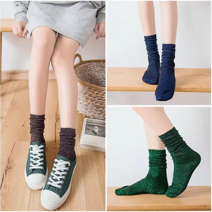 1 3 5 paires de chaussettes rayées en fil métallique pour femmes