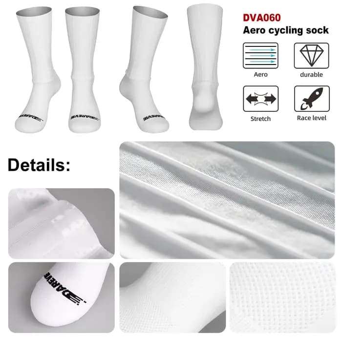 DAREVIE AERO chaussettes de cyclisme pour hommes Pro aérodynamique élastique antidérapant