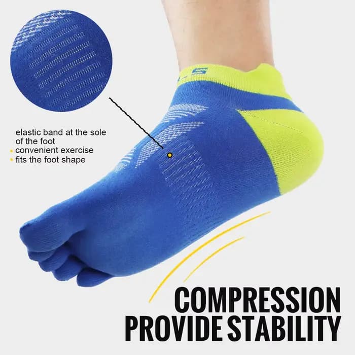 WRELS chaussettes à orteils 5 doigts athlétiques course coupe basse