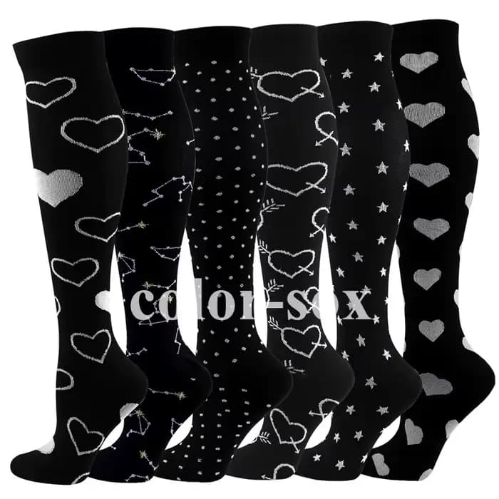 Nouvelles chaussettes de Compression hommes femmes graduées 20-30 Mmhg adaptées pour l'œdème médical diabète varices, chaussettes de Compression de course