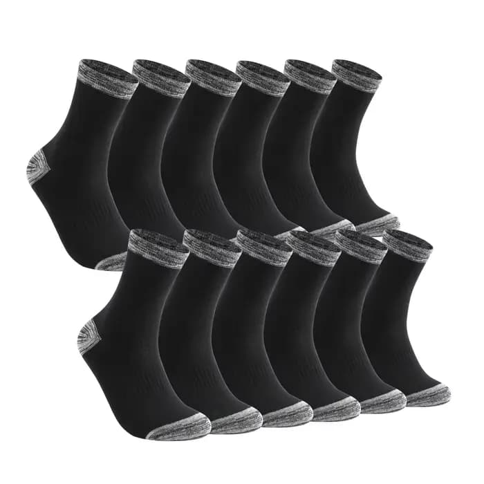 6 paires chaussettes d'hiver hommes coton noir loisirs affaires longues chaussettes marche course randonnée chaussettes thermiques mâle grande taille 38-48