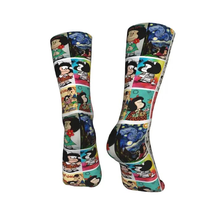 Mafaldas chaussettes de dessin animé bas gothiques automne