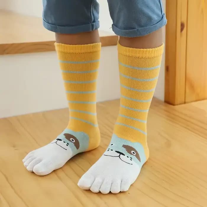 Chaussettes à orteils en coton pour enfants de 2 à 12 ans
