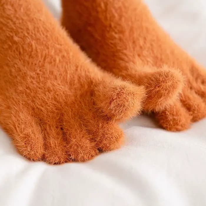 Chaussettes épaisses à cinq doigts pour femmes et filles