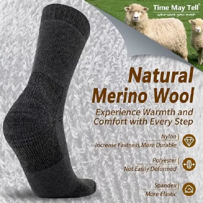 Chaussettes de randonnée en laine mérinos pour hommes