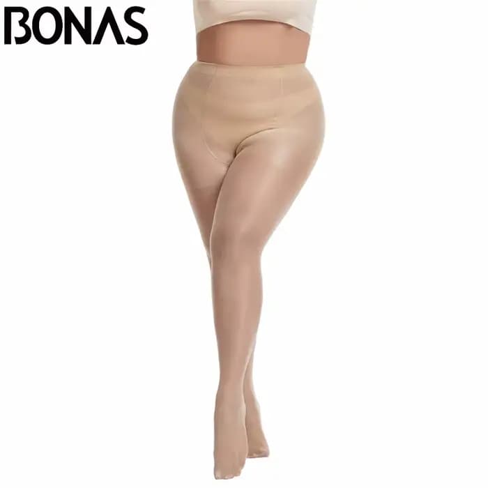 BONAS – collants respirants Sexy 40D pour femmes, collants de Protection solaire taille haute, entrejambe en T, bas Slim extensible pour femmes