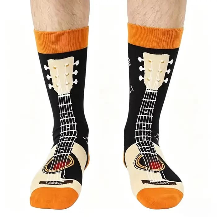 Chaussettes à motif de guitare pour hommes