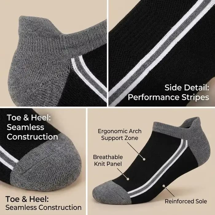 8 paires aléatoires de chaussettes courtes bi-hebdomadaires pour hommes et femmes