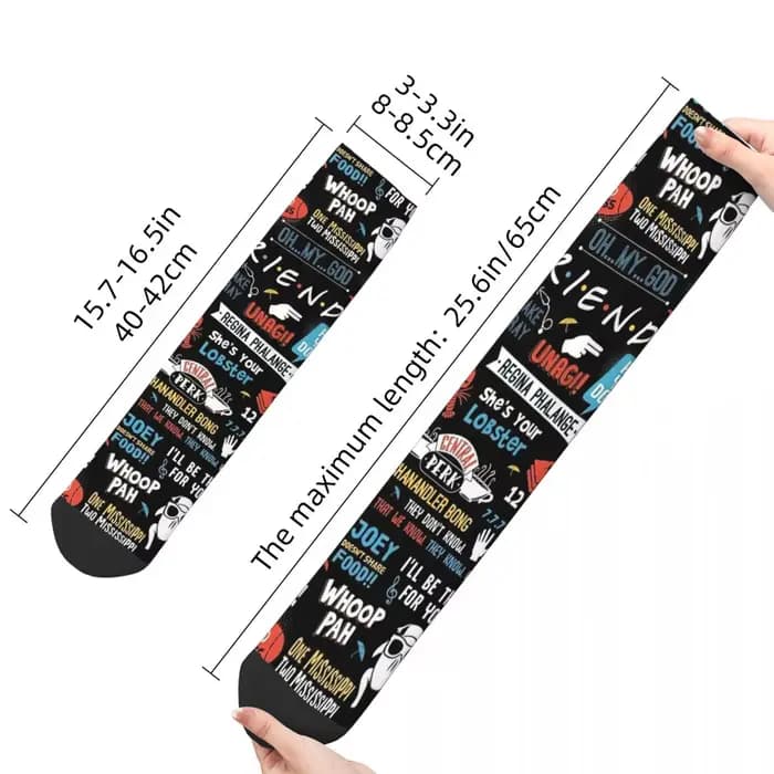 Amis série émission de télévision chaussettes hommes femmes décontracté dessin animé Central Perk