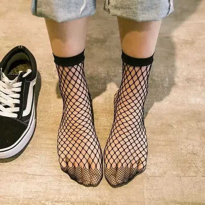 Chaussettes transparentes en résille pour femmes