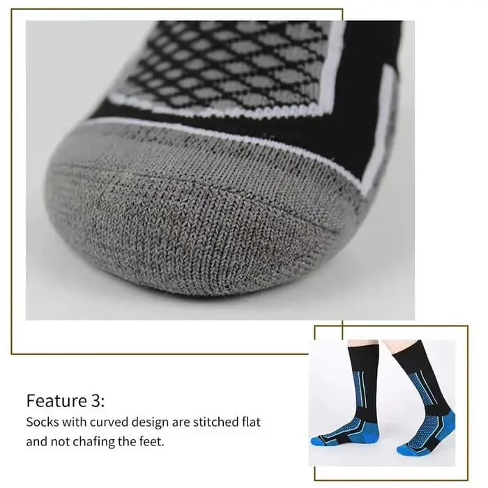 DIZETION 1 paire hiver chaud épaississement bas de Ski chaussettes de randonnée pour femmes hommes enfants Anti-froid en plein air haut bas de sport