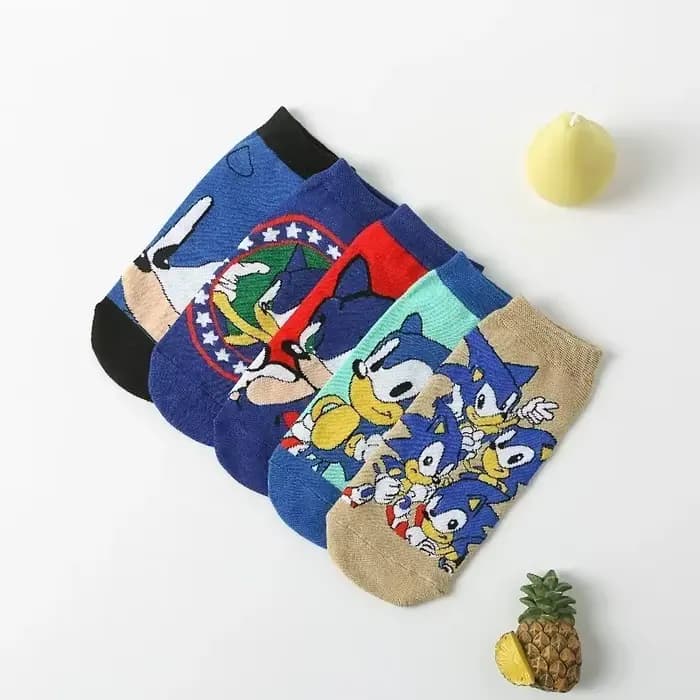 Chaussettes en coton tricoté Sonic, motif dessin animé, 1 paire aléatoire, pour garçons et filles, tendance mode, dérivés d'animation